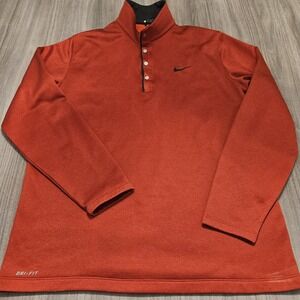Nike Tiger Woods Collection Men's 1/4 Button Pullover Sz L Polyester Mock Neck